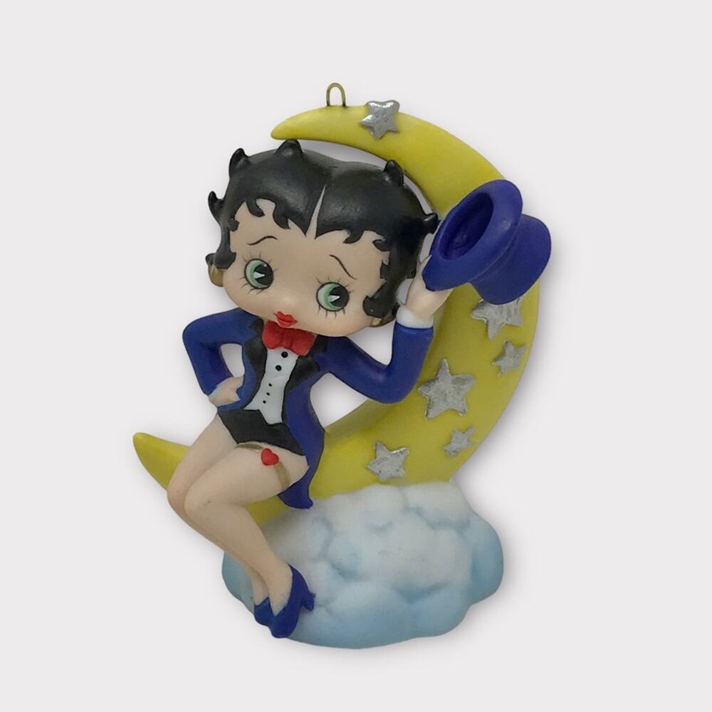 Betty Boop Retro Porcelain Moon Musical Ornament Porcelain Working
